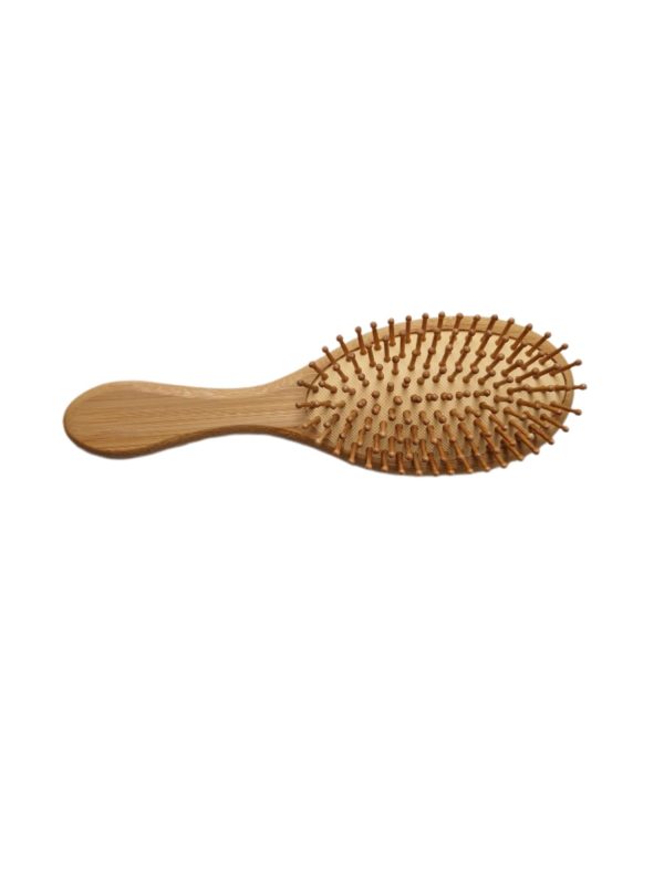 Bamboe haarborstel ovaal medium