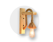 Touw wandlamp van hennepvezel